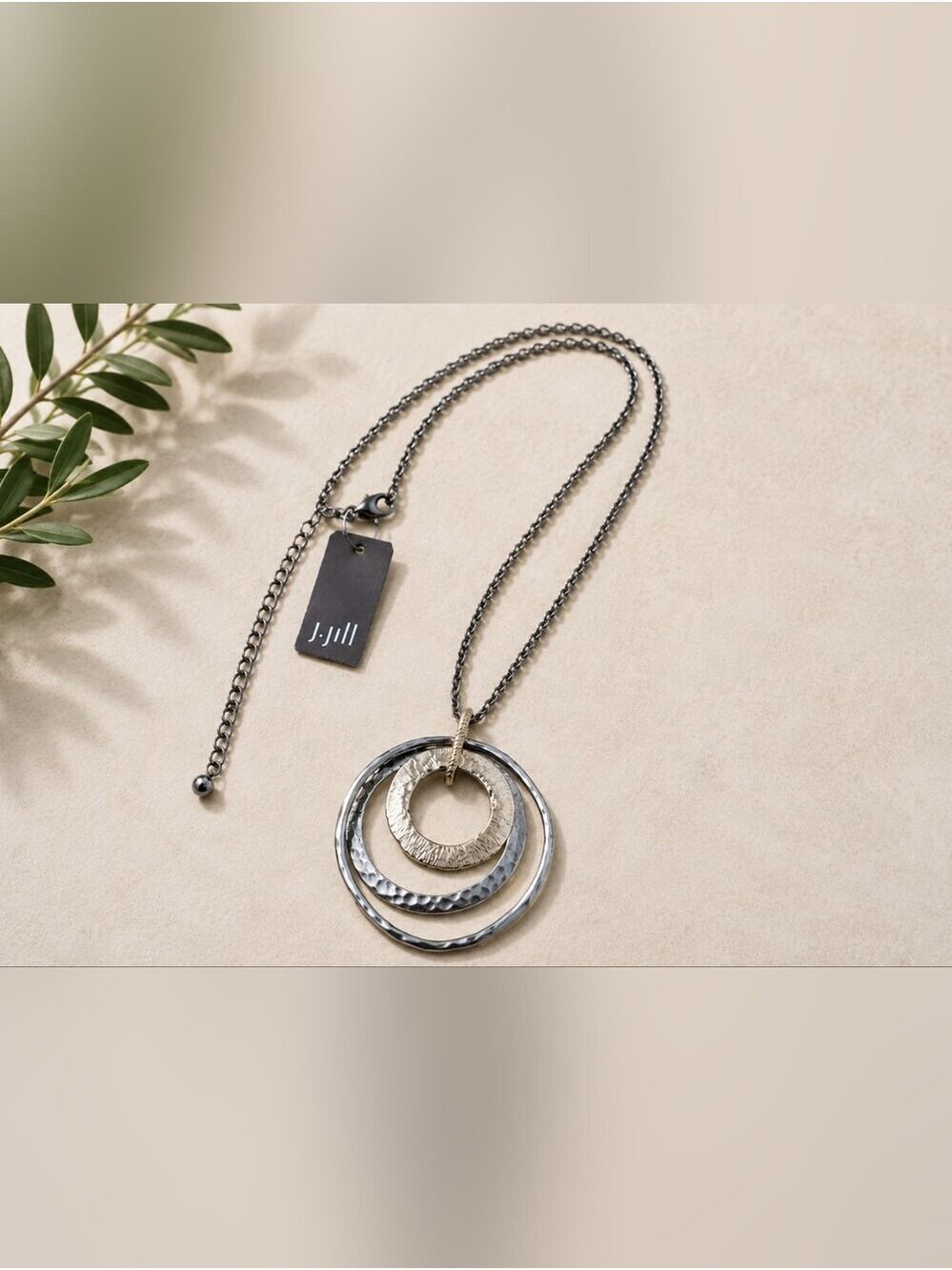 J. Jill Mixed-Metal Layered Hammered Circle Necklace Modern Artisan